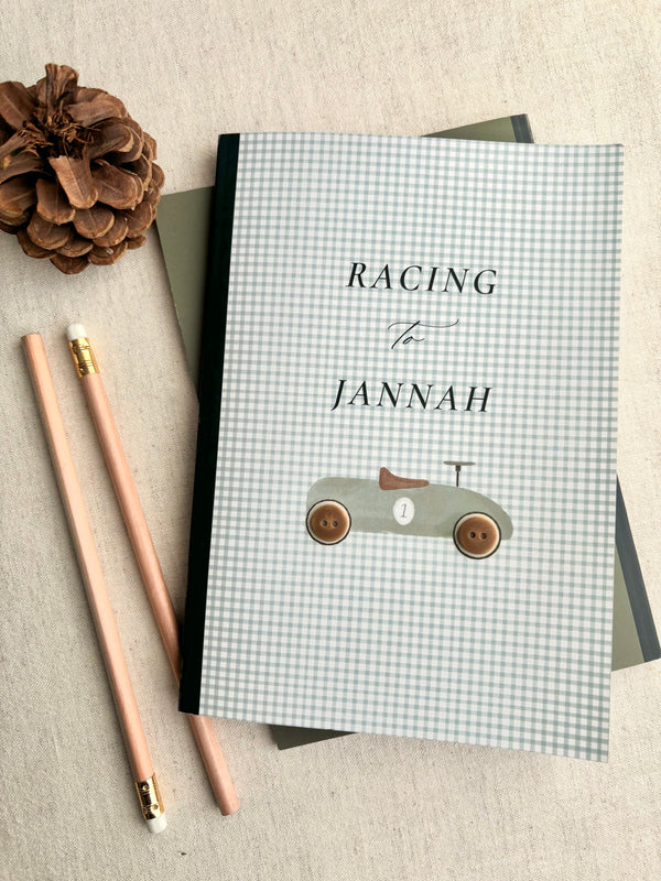 Racing to Jannah | boy’s A5 notebook | Little Buds