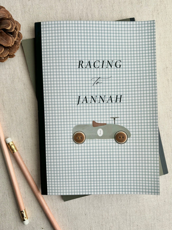 Racing to Jannah | boy’s A5 notebook | Little Buds