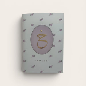 Arabic Initial Soft Cover Exercise Book Notebook | Gold Foil Calligraphy | Petals of Faith
