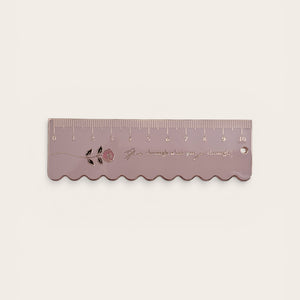 Blush Pink gold plated enamel ruler in blush pink by Petals of Faith