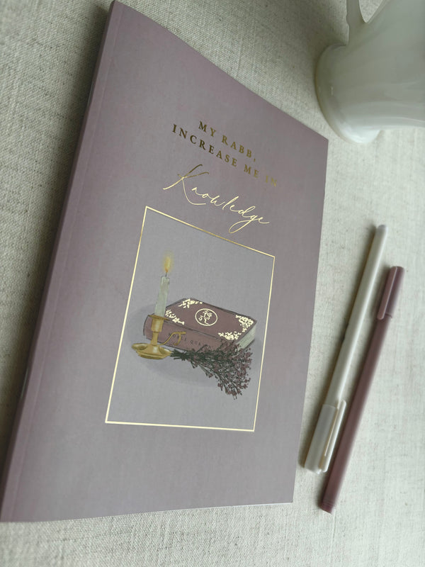 A Knowledge seeker’s A5 notebook | dusty pink mauve, gold foiled