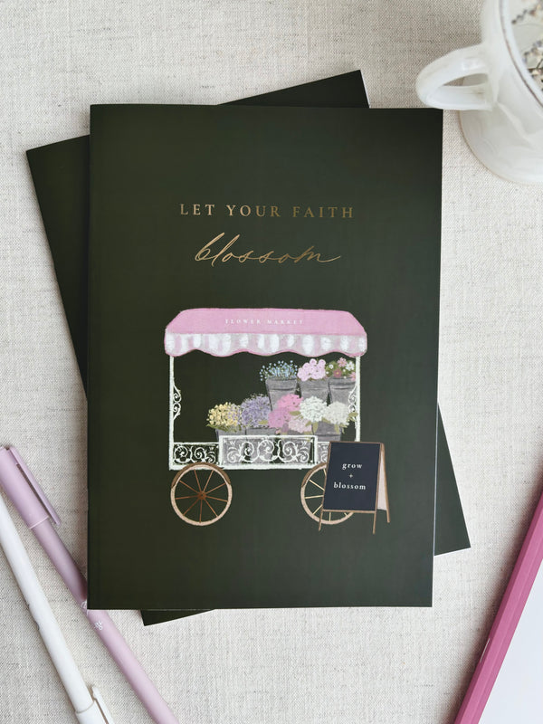 Let your faith blossom | A5 notebook | Forest Green, gold foiled