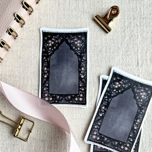 prayer ma islamic art sticker black floral design matte vinyl