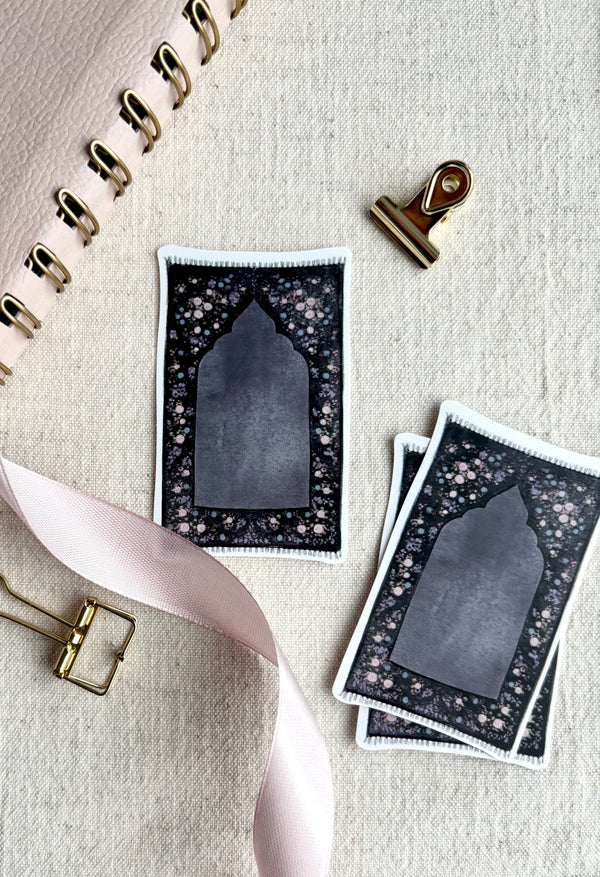 prayer ma islamic art sticker black floral design matte vinyl